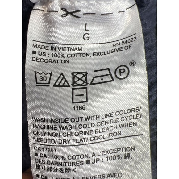 Banana Republic Factory Suede Shoulder Navy Blue Sweater Size Large - Picture 5 of 10